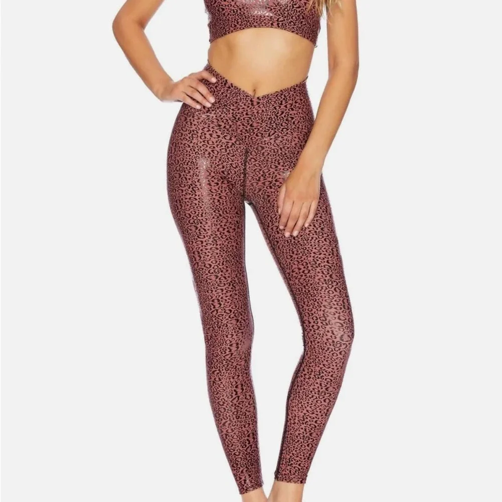 Beach Riot Cara Marsala Leopard High Rise Leggings